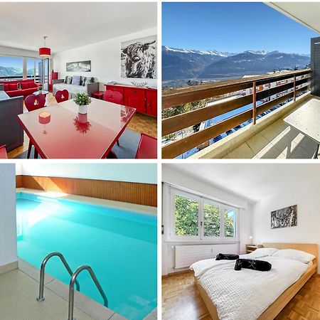 Pied-A-Terre In Crans-Montana, Pool And View - Swiss Alps Daire Dış mekan fotoğraf